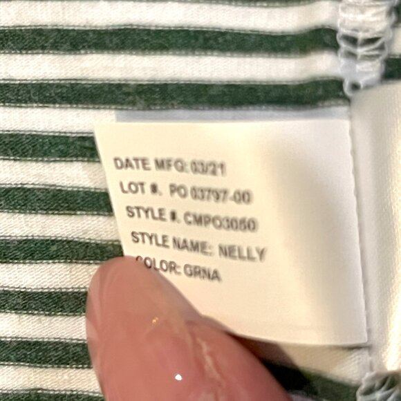 johnnie-O Hangin' Out Striped Polo Shirt Men's L - Green and White Cal Poly NWT - Picture 16 of 16